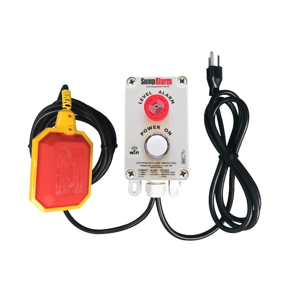 Sump Alarm Indoor/Outdoor, Sump Pump High/Low Water Alarm, Power Indicator LED, Wi-Fi Enabled, 120V, 33 Foot Float SA-120V-2L-33F-WiFi - main